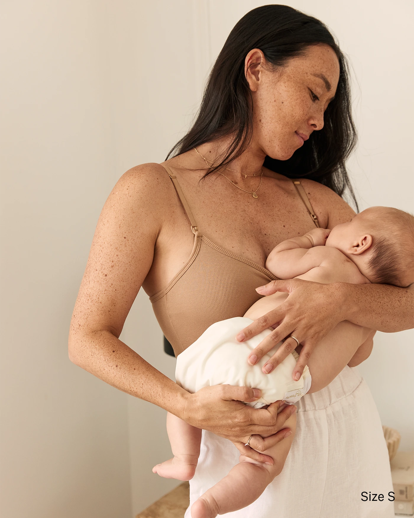 Soft Ribbed Nursing Tank - Camel