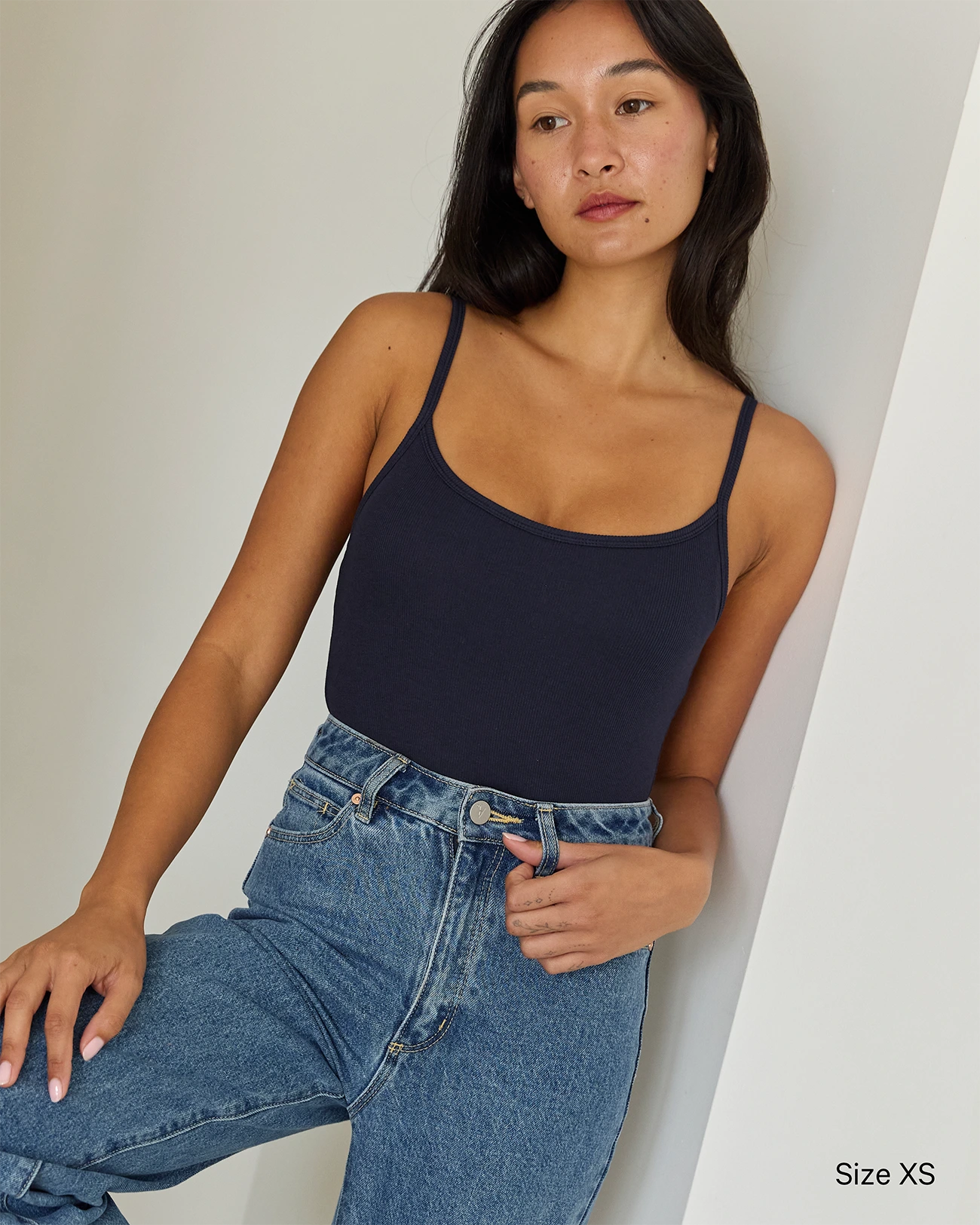 Ribbed Bra Top - True Navy