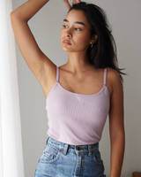 Soft Ribbed Nursing Tank - Lilac